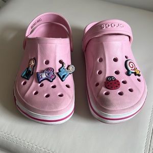 Girls size 13 crocs with removable charms